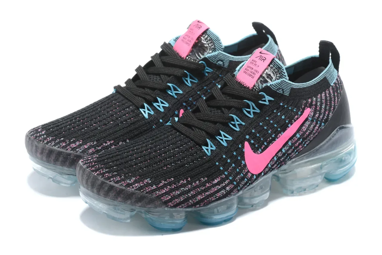 Nike Air VaporMax Flyknit Noir Rose Cyan Lifestyle Sneakers 4