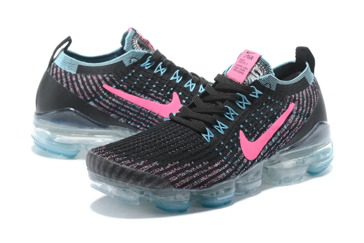 Nike Air VaporMax Flyknit Noir Rose Cyan Lifestyle Sneakers 5