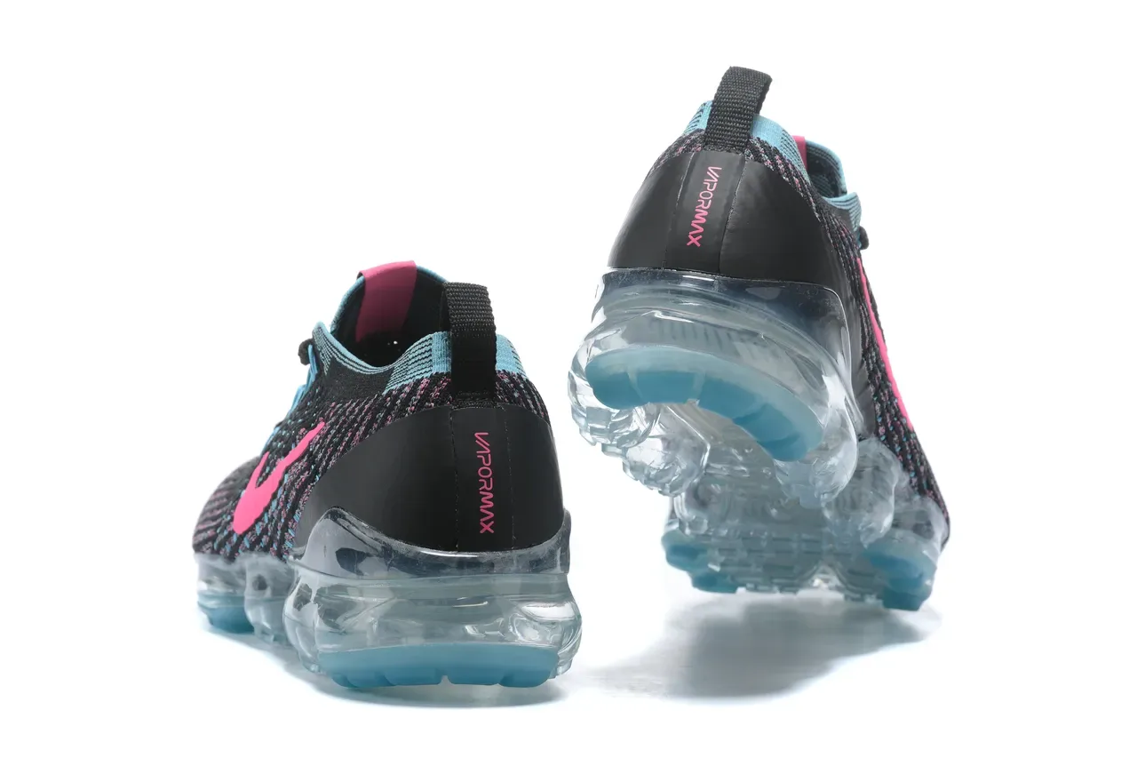 Nike Air VaporMax Flyknit Noir Rose Cyan Lifestyle Sneakers 6