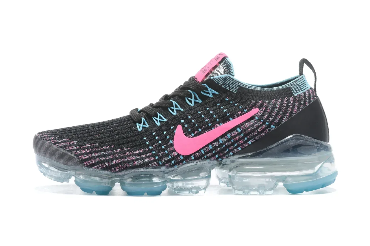 Nike Air VaporMax Flyknit Noir Rose Cyan Lifestyle Sneakers 7
