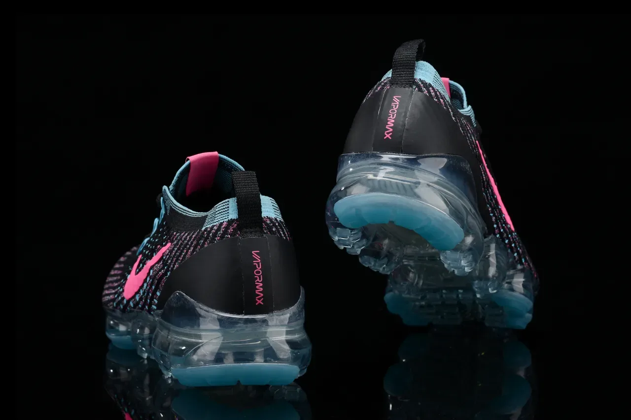 Nike Air VaporMax Flyknit Noir Rose Cyan Lifestyle Sneakers 13