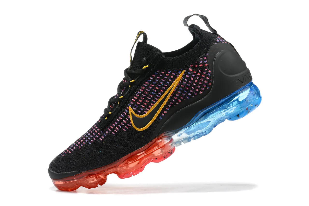 Nike Air VaporMax Flyknit Multicolor Speckle Black Gold Lifestyle Sneakers 4