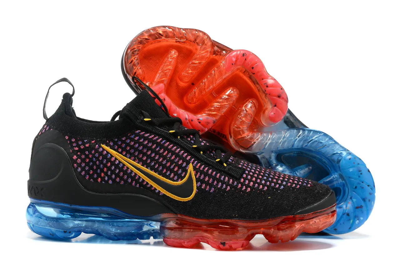 Nike Air VaporMax Flyknit Multicolor Speckle Black Gold Lifestyle Sneakers 6