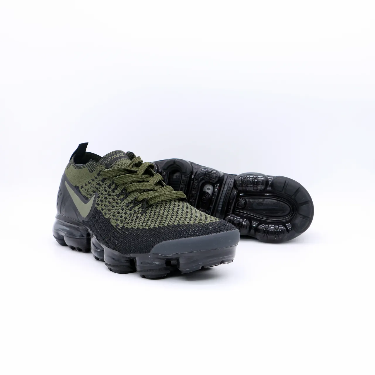 Nike Air VaporMax Flyknit Olive Green and Black Lifestyle Sneakers 6