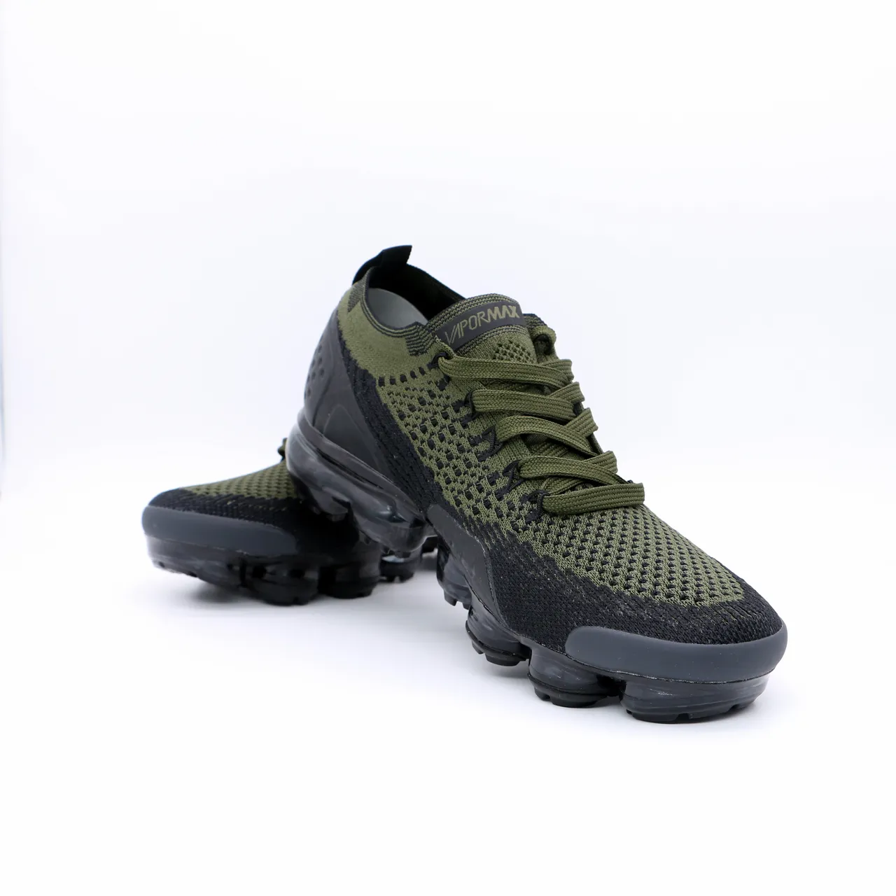Nike Air VaporMax Flyknit Olive Green and Black Lifestyle Sneakers 8