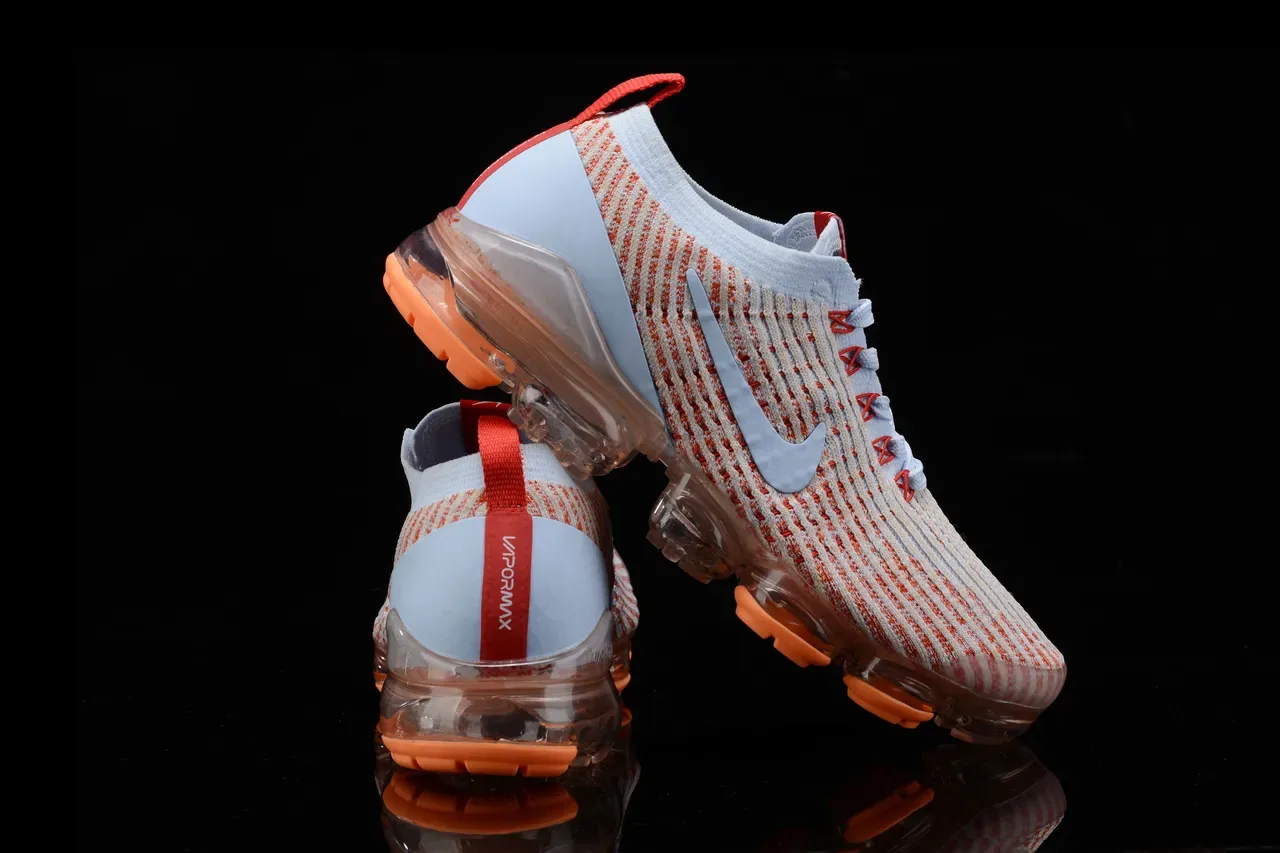 Nike Air VaporMax Plus Light Blue Orange Striped Lifestyle Sneakers 4