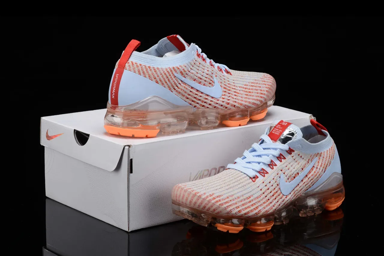 Nike Air VaporMax Plus Light Blue Orange Striped Lifestyle Sneakers 9