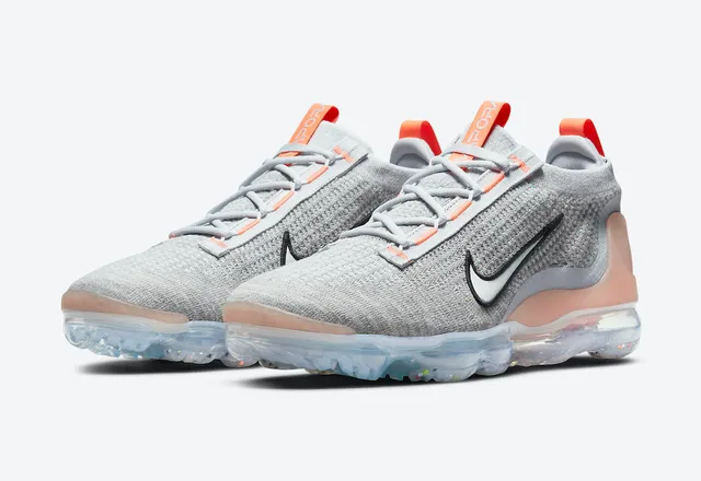 Nike Air VaporMax Plus Light Gray Pink Orange Lifestyle Sneakers 5