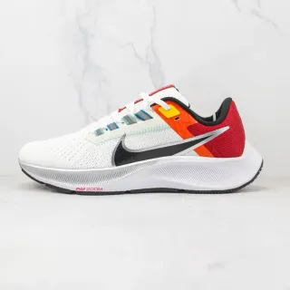 Nike Air Zoom Pegasus Branco Vermelho Malla Engineered Upper Sola Ribeteada Tênis de Corrida