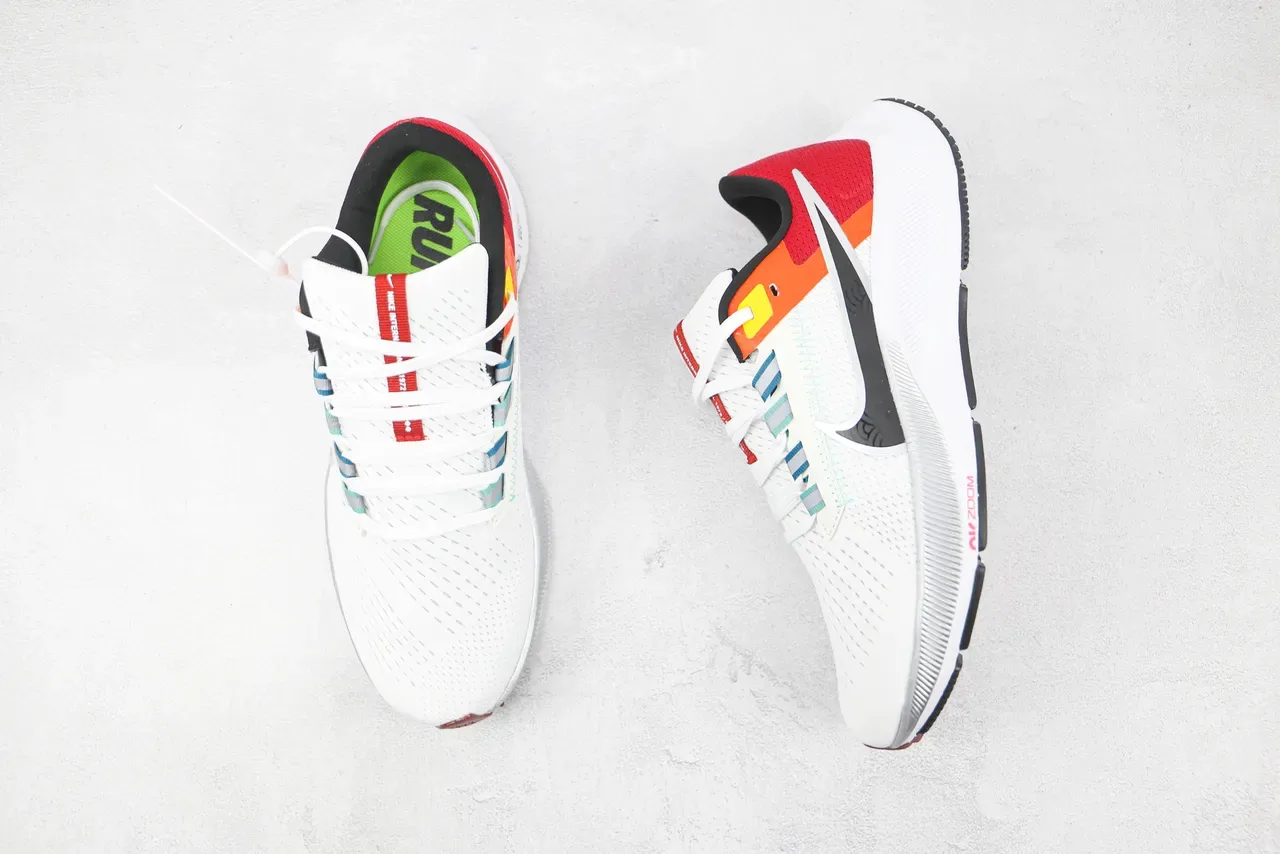 Nike Air Zoom Pegasus Blanc Rouge Malla Engineered Upper Semelle Ribotée Chaussures de Running 3