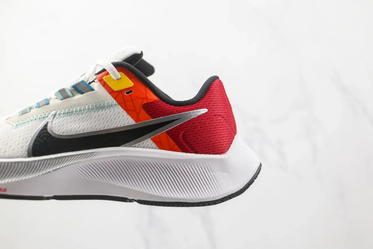 Nike Air Zoom Pegasus Blanc Rouge Malla Engineered Upper Semelle Ribotée Chaussures de Running 7