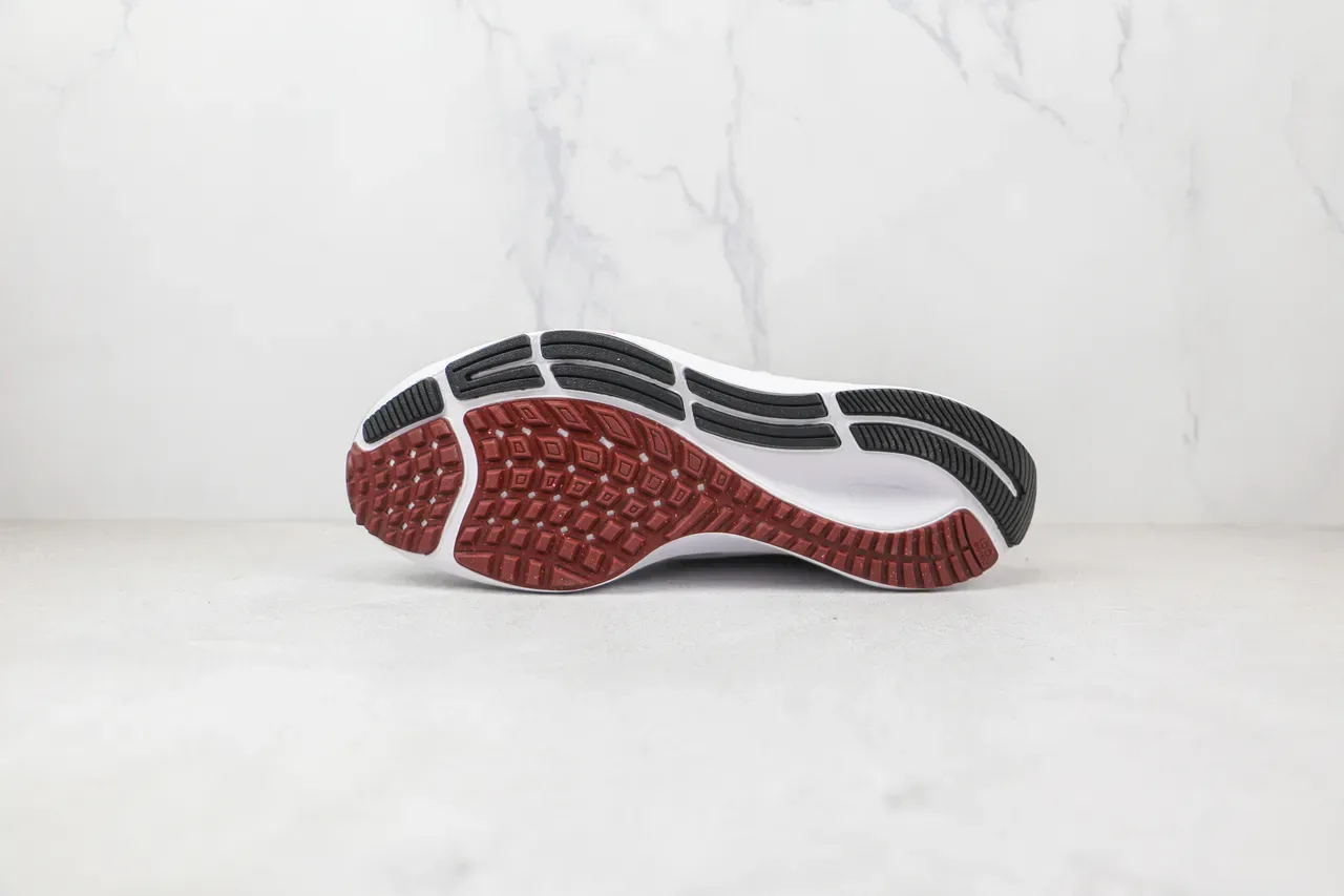 Nike Air Zoom Pegasus Blanc Rouge Malla Engineered Upper Semelle Ribotée Chaussures de Running 8