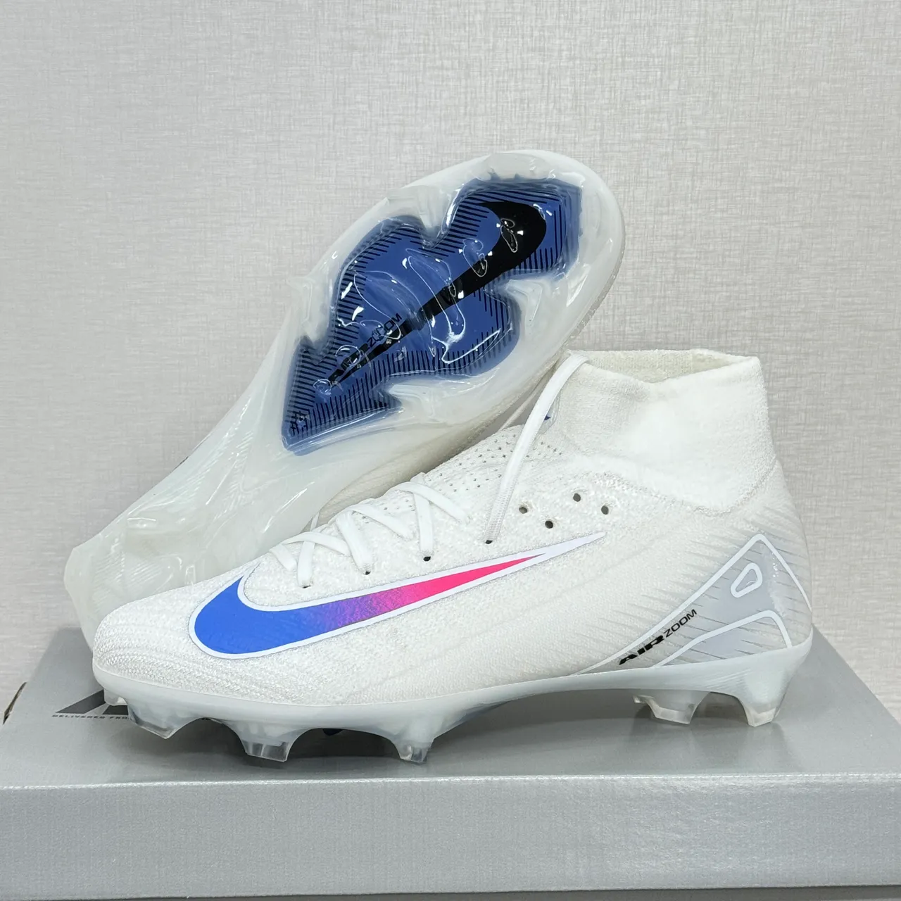Nike Air Zoom Blanc Multicolore Haut en Tricot Supérieur Dégradé Swoosh Terrain Ferme Chaussures de Football 2