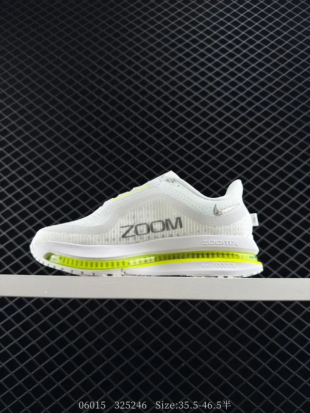 Nike Air Zoom White Yellow Knit Mesh Upper Visible Unit Running Shoes 3