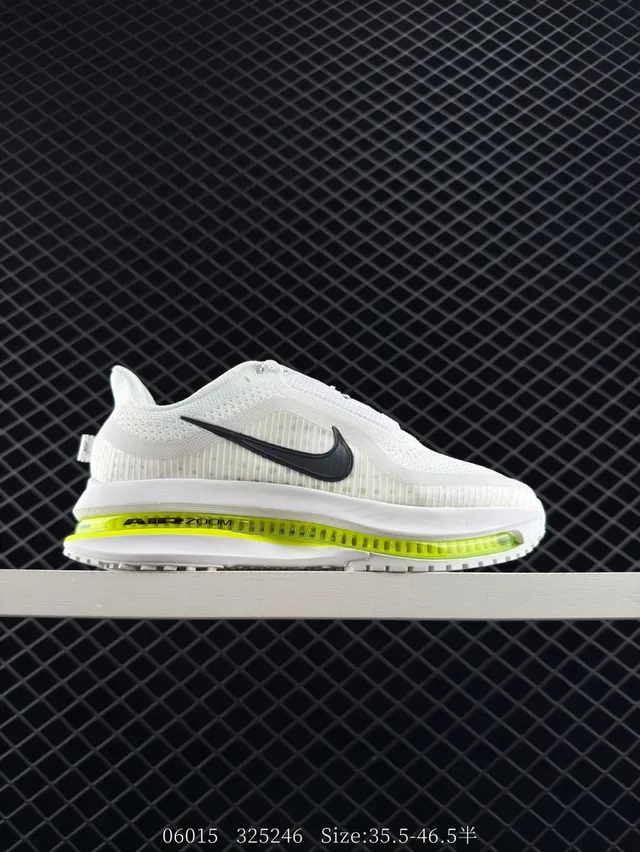 Nike Air Zoom White Yellow Knit Mesh Upper Visible Unit Running Shoes 4