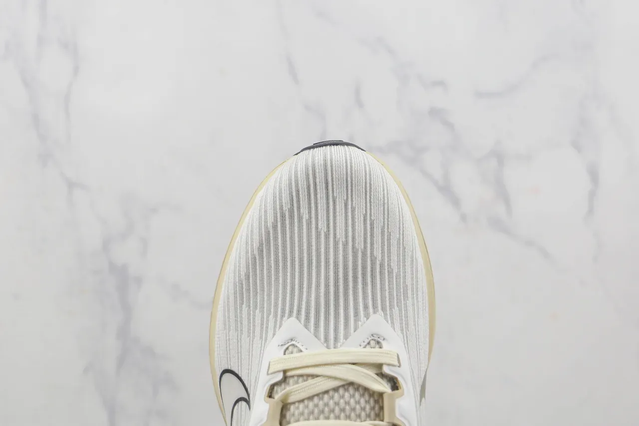 Nike Beige Green Engineered Knit Upper Ribbed Texture Running Shoes 6