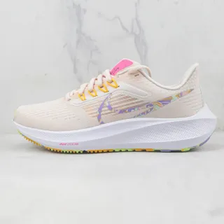 Nike Chaussures Running Beige Multicolor Knit Mesh Upper Swoosh Graphique