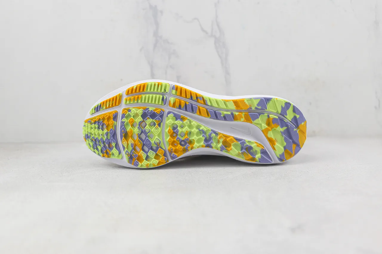 Nike Tênis Running Bege Multicolor Knit Mesh Upper Swoosh Gráfico 8