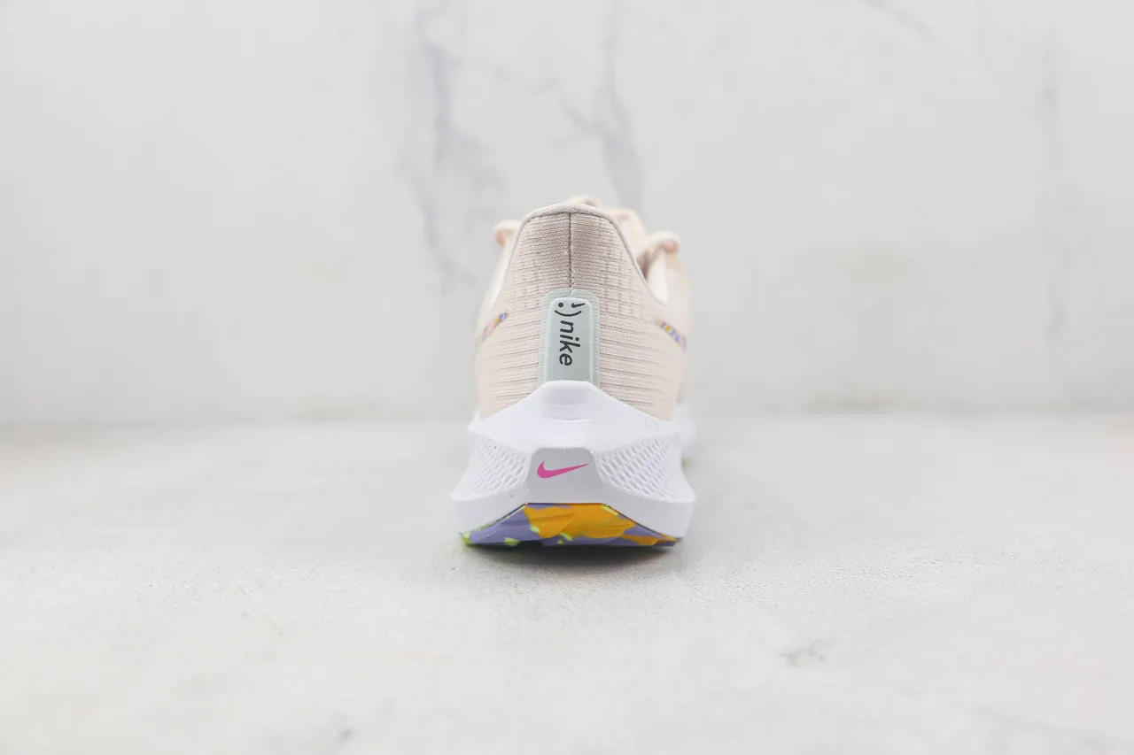 Nike Tênis Running Bege Multicolor Knit Mesh Upper Swoosh Gráfico 9