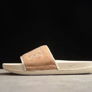 Nike Benassi Beige White Cork Strap Molded Foam Sole Slippers
