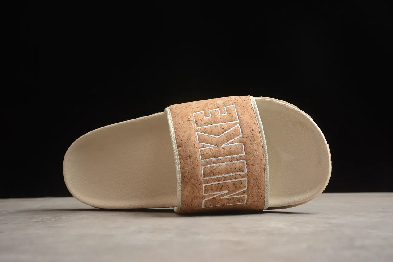 Nike Benassi Beige White Cork Strap Molded Foam Sole Slippers 11