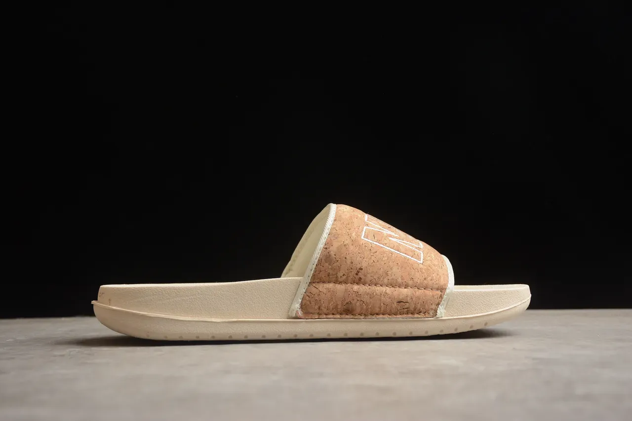 Nike Benassi Beige White Cork Strap Molded Foam Sole Slippers 12