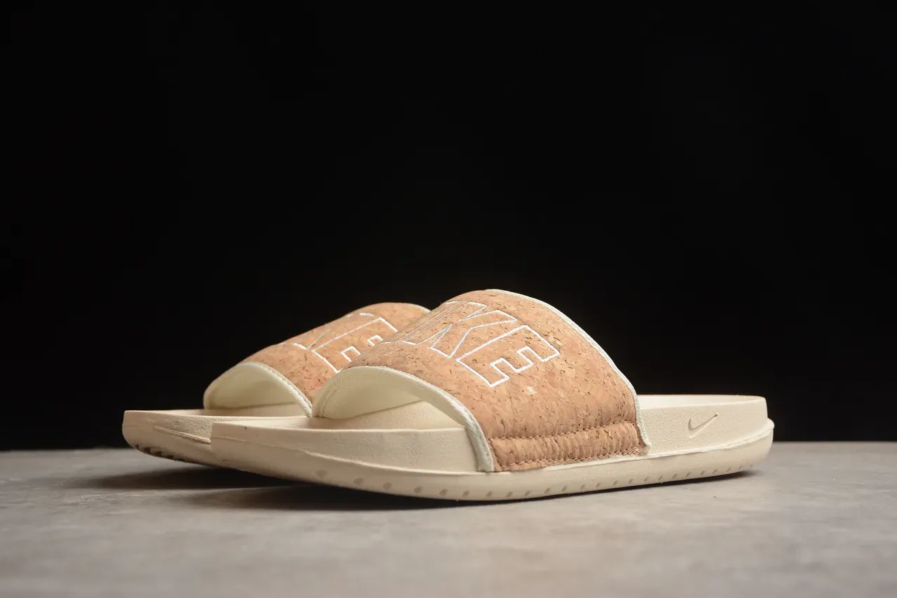 Nike Benassi Beige White Cork Strap Molded Foam Sole Slippers 13
