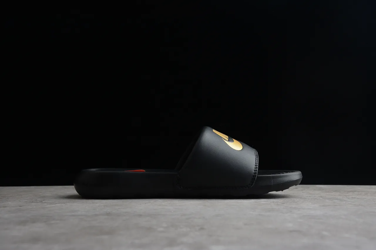 Nike Benassi JDI Black and Gold Slippers 11