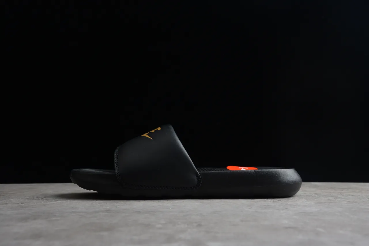 Nike Benassi JDI Black and Gold Slippers 13