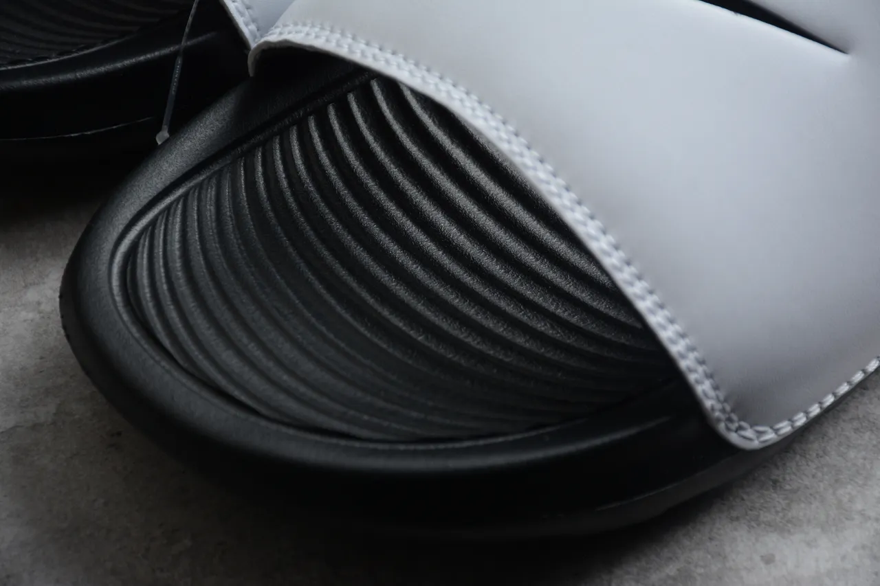 Nike Benassi JDI Gray and Black Slippers 7