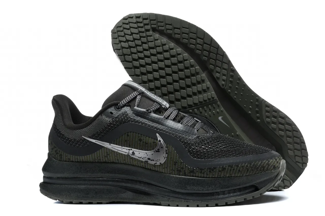 Nike Black Army Green Engineered Knit Upper Sculpted Midsole Lifestyle Sneakers 4