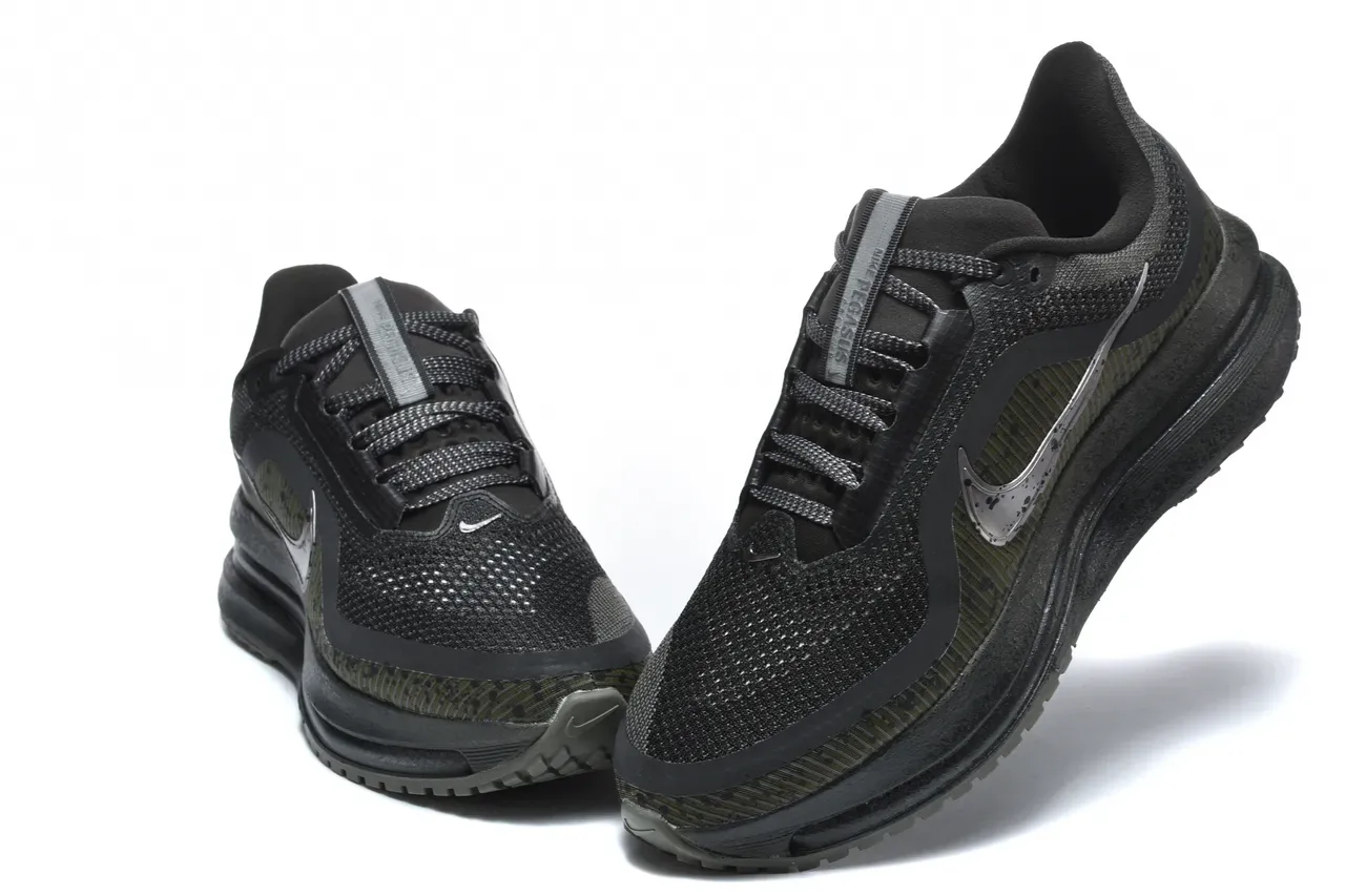 Nike Black Army Green Engineered Knit Upper Sculpted Midsole Lifestyle Sneakers 7