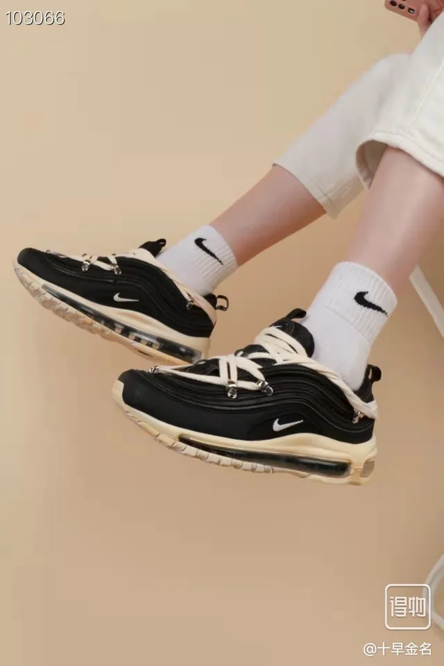 Nike Black Beige Layered Mesh And Synthetic Upper White Swoosh Lifestyle Sneakers 6