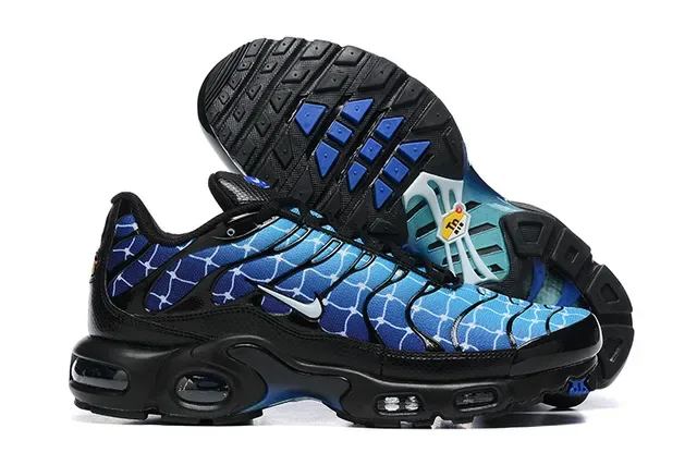 Nike Blue Black Layered Synthetic Cage Gradient Web-Pattern Upper Lifestyle Sneakers 5