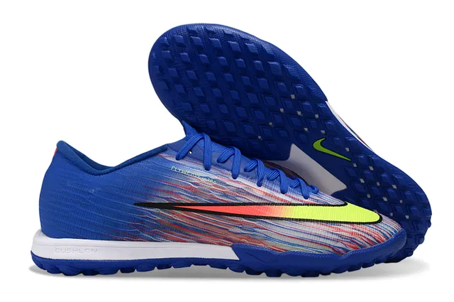 Nike Bleu Multicolore Low-Cut Synthétique Haut Texturé Rayé Superposition Gazon Chaussures de Football 1