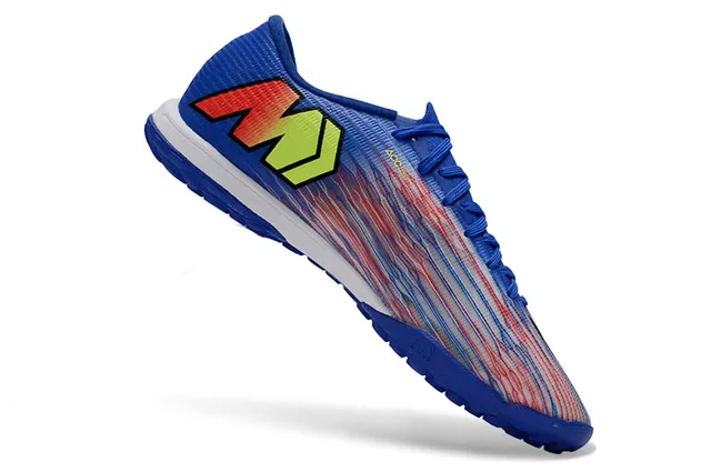 Nike Bleu Multicolore Low-Cut Synthétique Haut Texturé Rayé Superposition Gazon Chaussures de Football 2