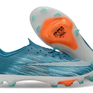 Nike Blue Orange Flyweave Upper Translucent Sole Plate Firm-Ground Soccer Shoes
