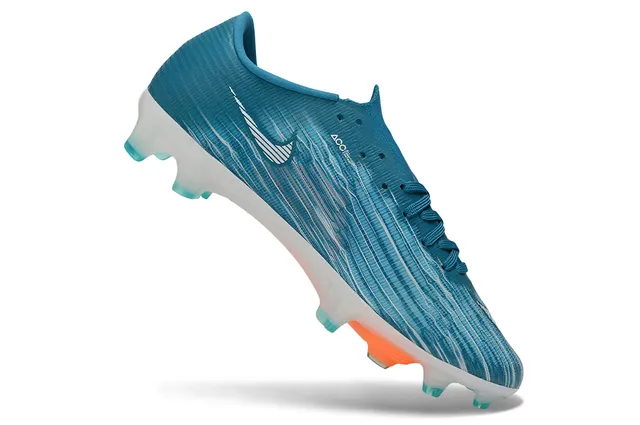 Nike Blue Orange Flyweave Upper Translucent Sole Plate Firm-Ground Soccer Shoes 2