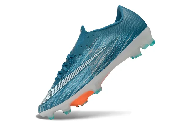 Nike Blue Orange Flyweave Upper Translucent Sole Plate Firm-Ground Soccer Shoes 3