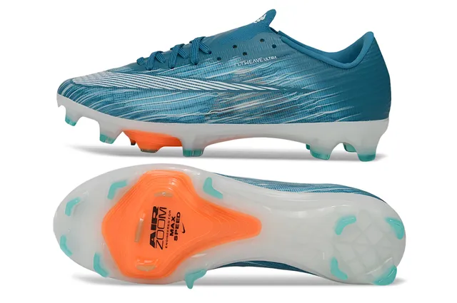 Nike Blue Orange Flyweave Upper Translucent Sole Plate Firm-Ground Soccer Shoes 6