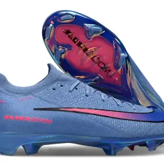 Nike 蓝色粉色 Flyknit 鞋面 Iridescent Soleplate Firm-Ground Soccer Shoes