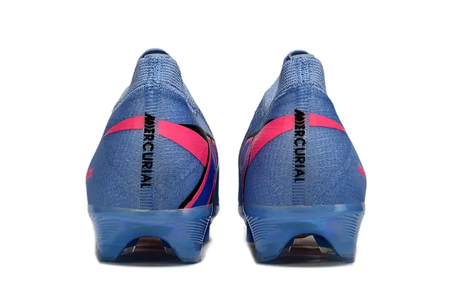 Nike bleu rose Flyknit partie supérieure Iridescent Soleplate Firm-Ground Soccer Shoes 4
