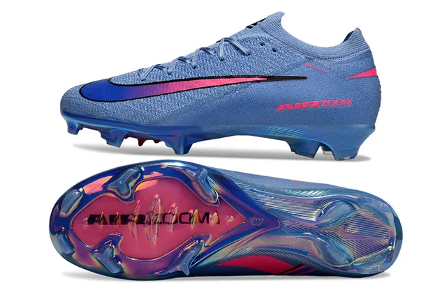 Nike bleu rose Flyknit partie supérieure Iridescent Soleplate Firm-Ground Soccer Shoes 5