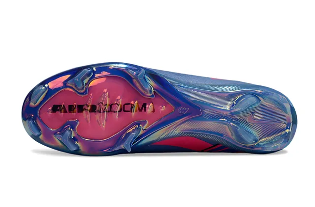 Nike bleu rose Flyknit partie supérieure Iridescent Soleplate Firm-Ground Soccer Shoes 6