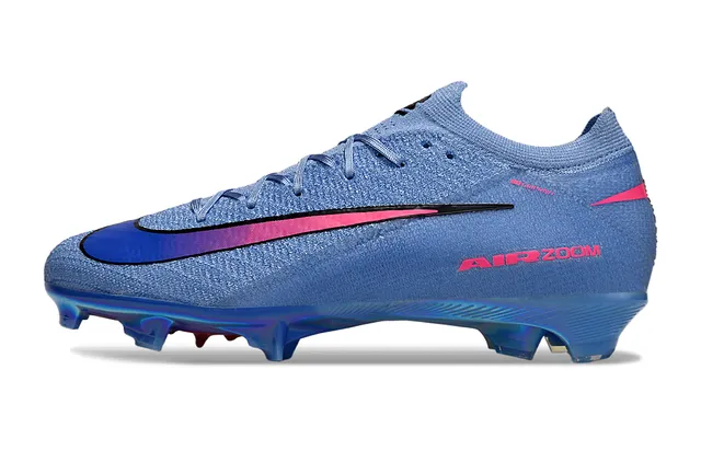 Nike bleu rose Flyknit partie supérieure Iridescent Soleplate Firm-Ground Soccer Shoes 8