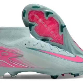 Nike Blue Pink High-Cut Sock-Fit Collar Swoosh And Graphic Overlays Firm-Ground Soccer Shoes