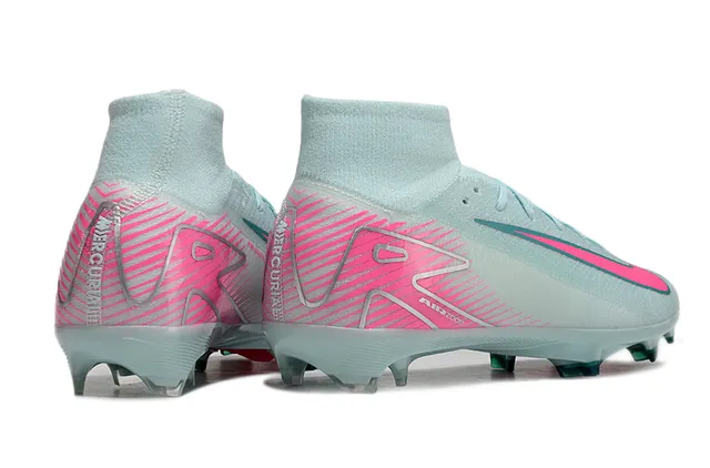 Nike Blue Pink High-Cut Sock-Fit Collar Swoosh And Graphic Overlays Firm-Ground Soccer Shoes 5