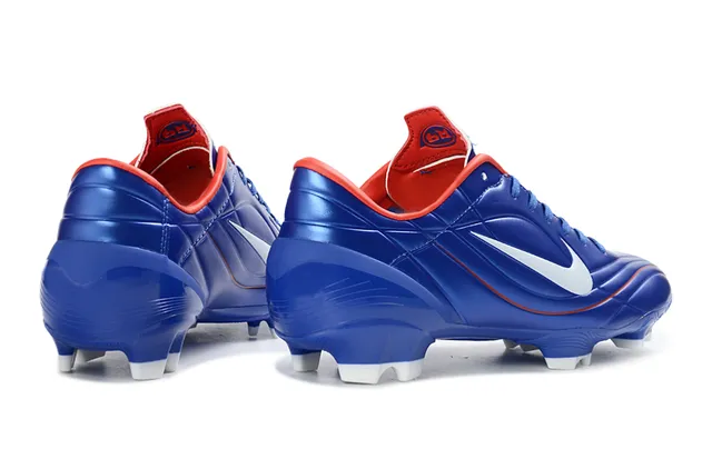Nike Blue Red Glossy Synthetic Upper Low-Cut Ankle Support Firm-Ground Soccer Shoes 5