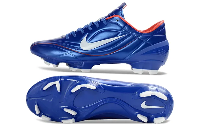 Nike Blue Red Glossy Synthetic Upper Low-Cut Ankle Support Firm-Ground Soccer Shoes 6