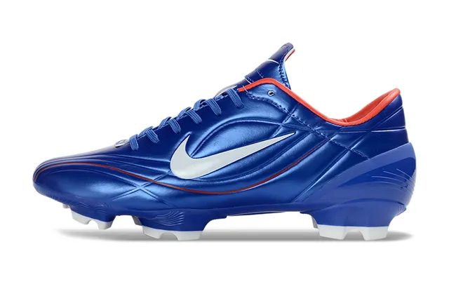 Nike Blue Red Glossy Synthetic Upper Low-Cut Ankle Support Firm-Ground Soccer Shoes 7